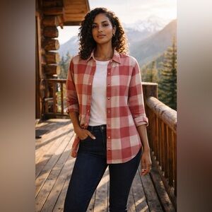 Vintage Woolrich Buffalo Check Shirt Womens R Pink Plaid Snap Front AdventureNWT